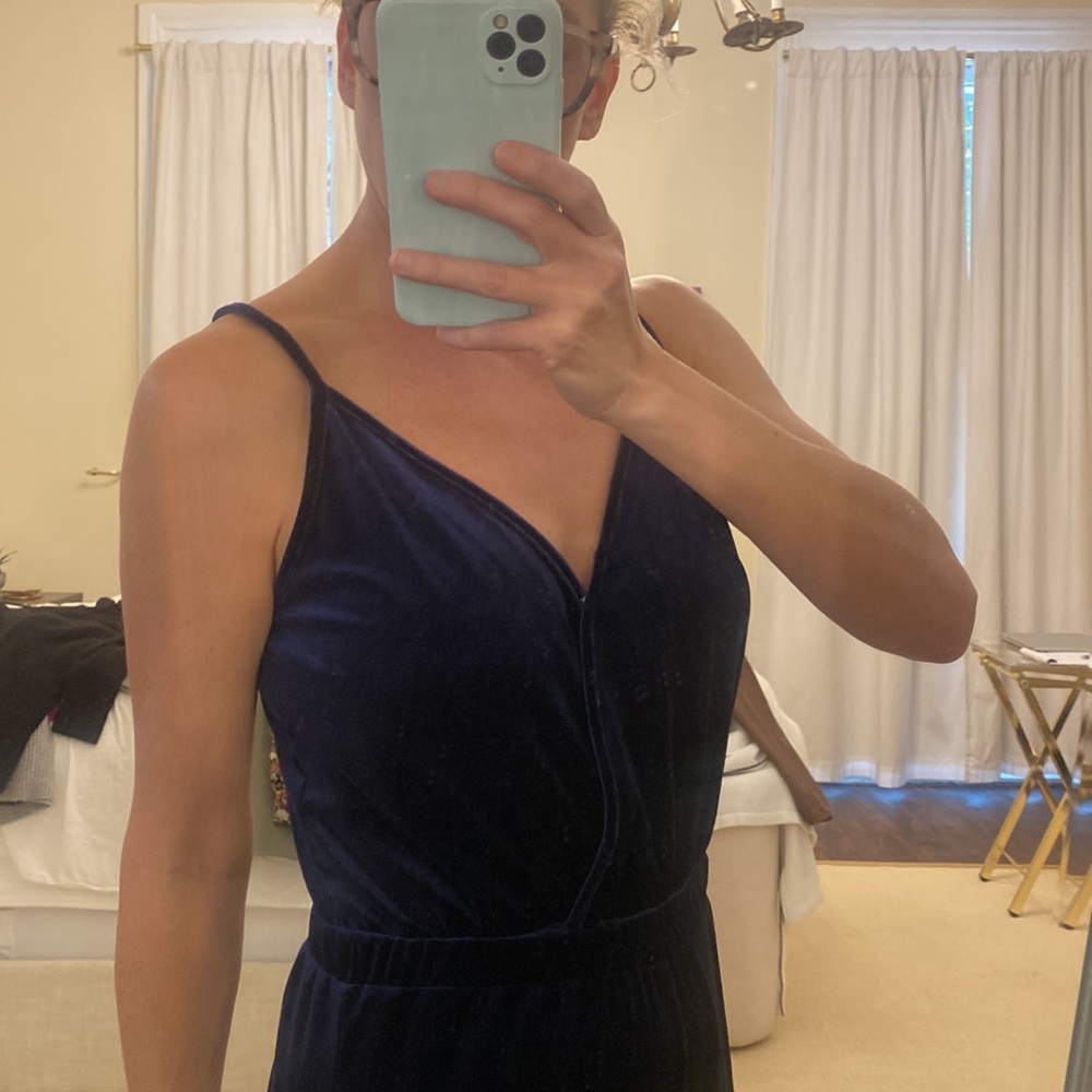 Jack Royal Blue Velvet Jumpsuit. Worn once